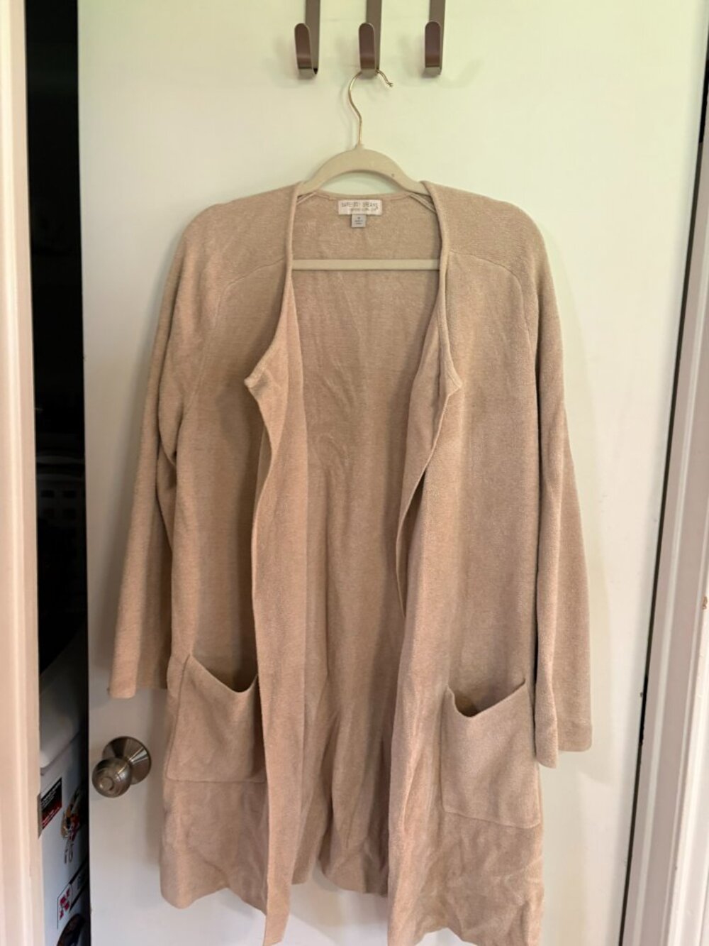 Barefoot Dreams CozyChic Ultra Lite Long Cardigan Taupe M